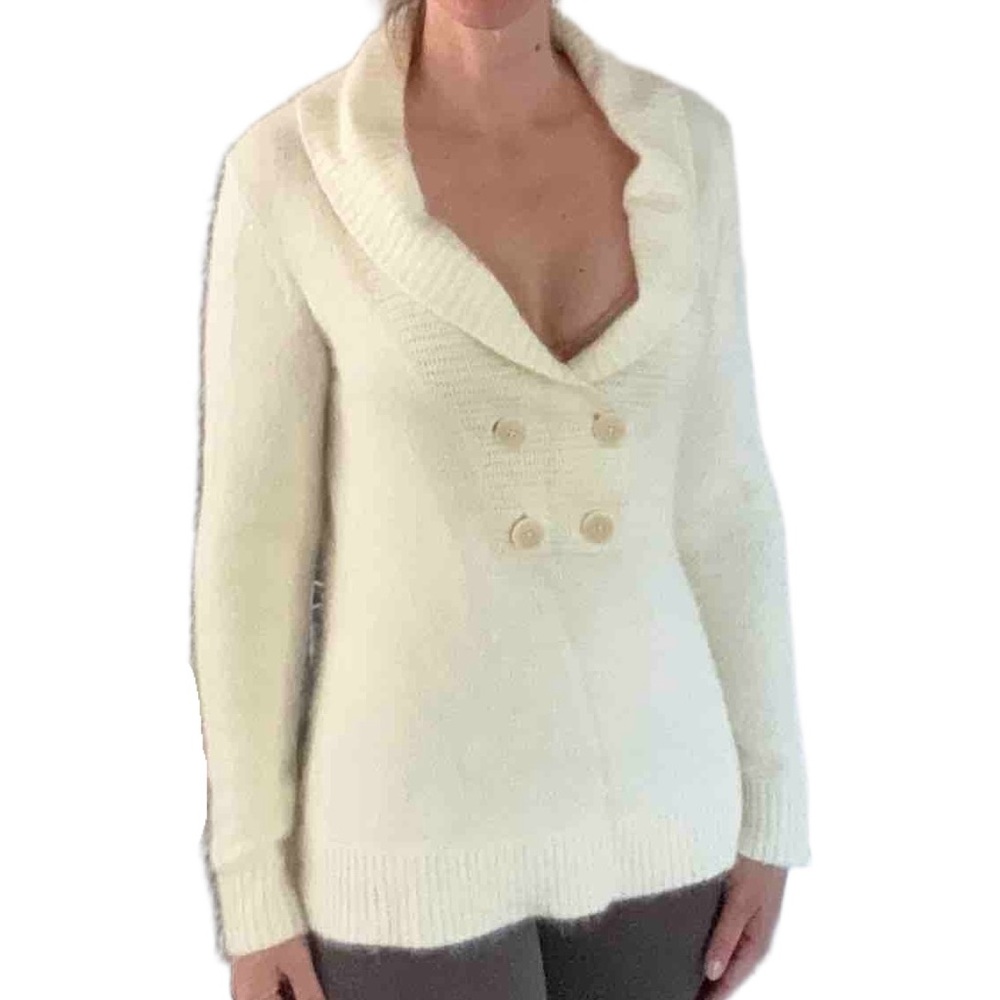 Ted Baker London Cream Nylon Angora Blend Sweater, Ted Baker size 3